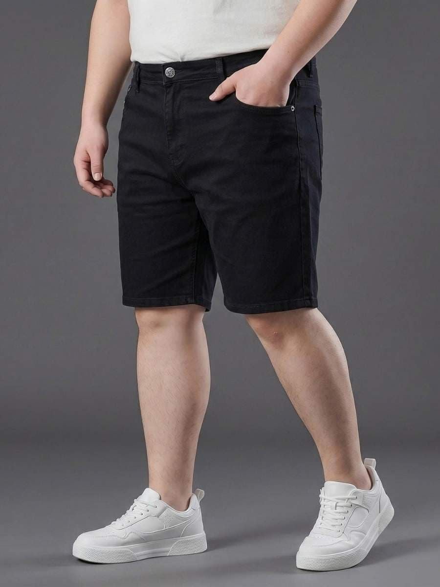 Quần Short Jean Đen Trơn Big Size Nam