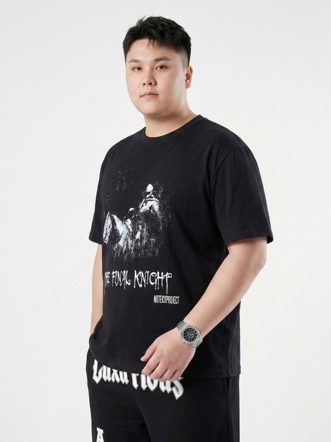 Áo Thun Đen Họa Tiết Ngựa Big Size Nam