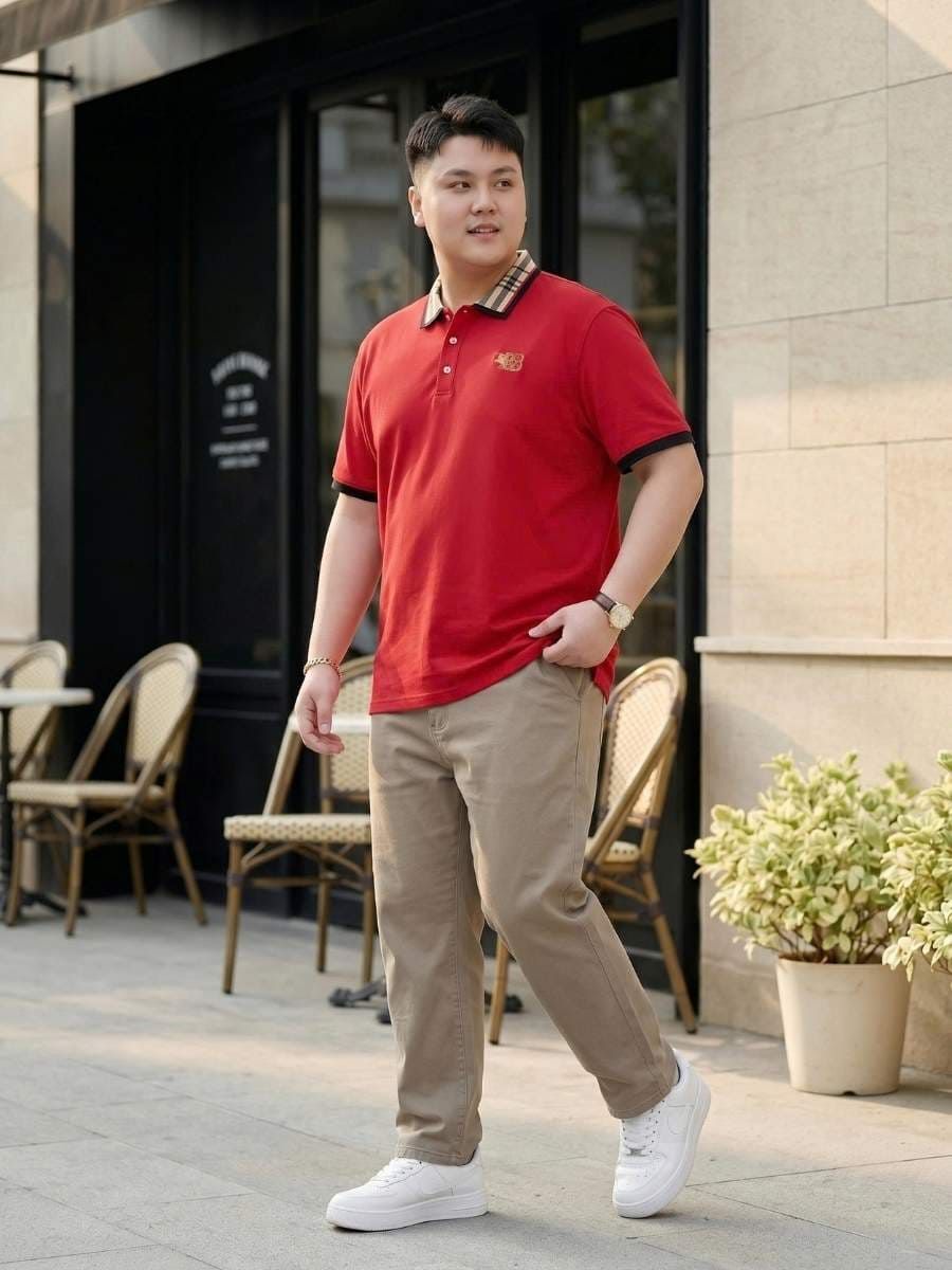 Áo Polo Đỏ Viền Big Size Nam