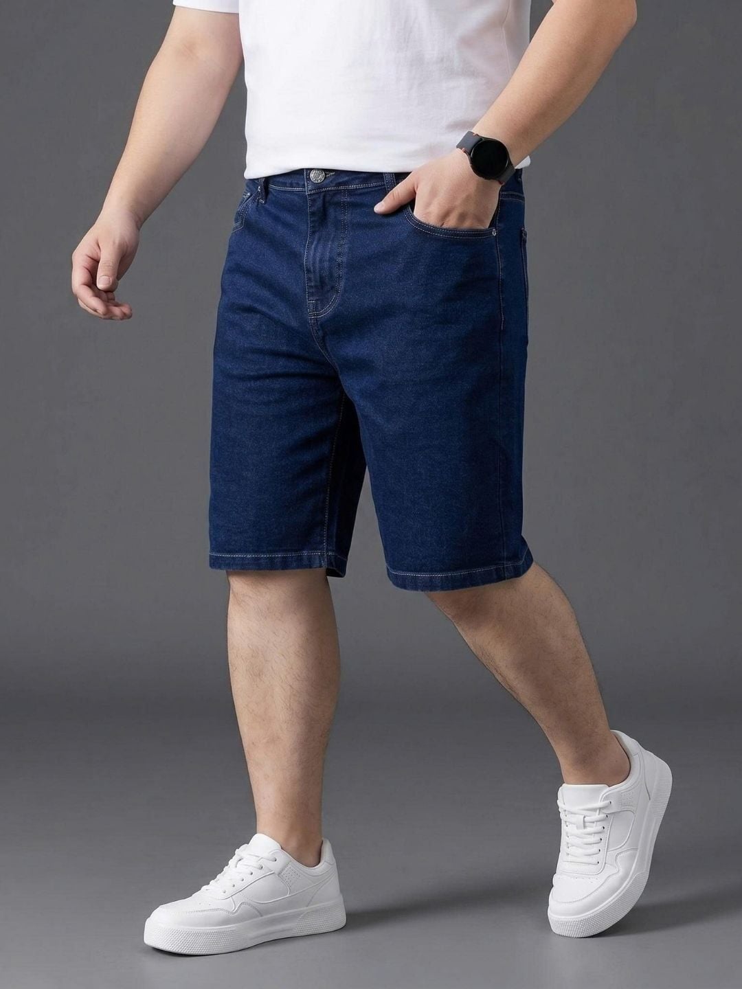 Quần Short Jean Xanh Qua Gối Big Size Nam