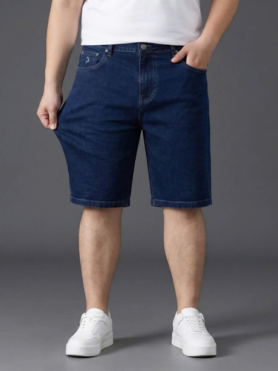 Quần Short Jean Xanh Qua Gối Big Size Nam