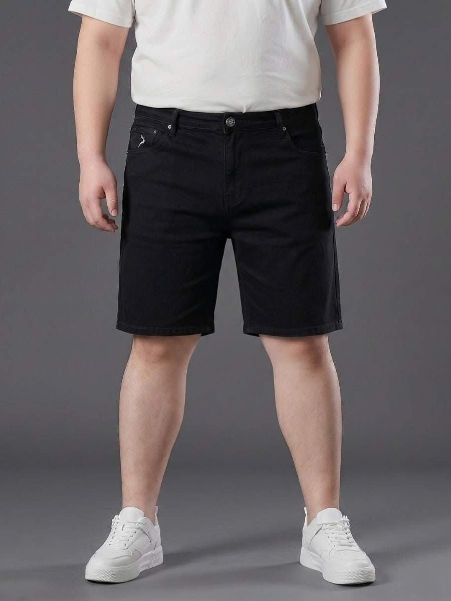 Quần Short Jean Đen Trơn Big Size Nam