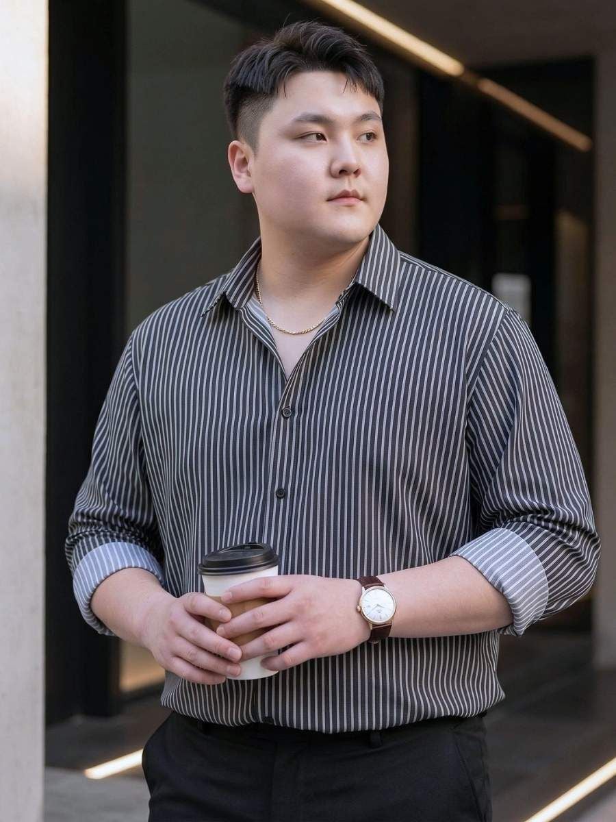 Áo Sơ Mi Kẻ Đen Big Size Nam