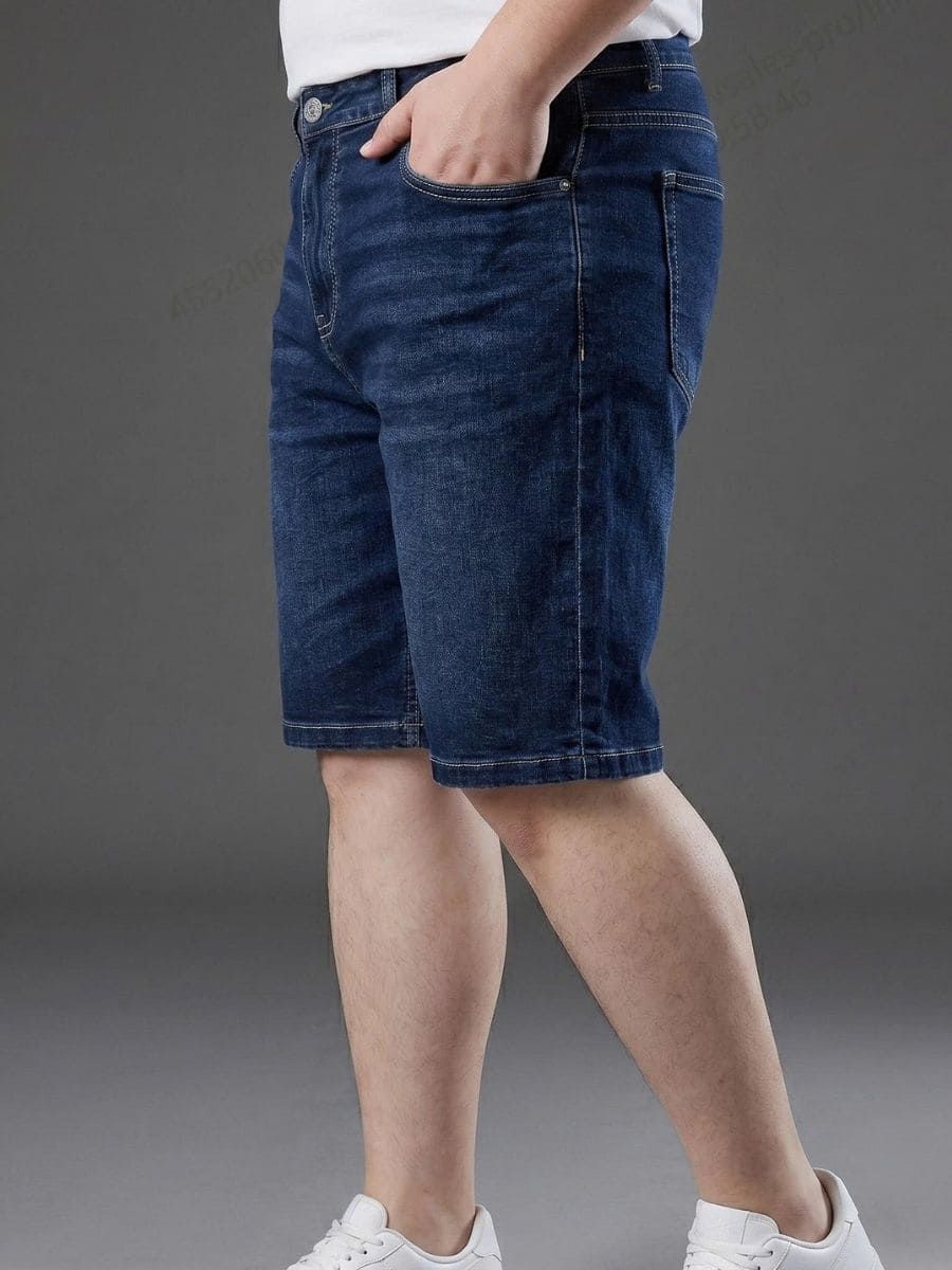 Quần Short Jean Xanh Mài Qua Gối Big Size Nam