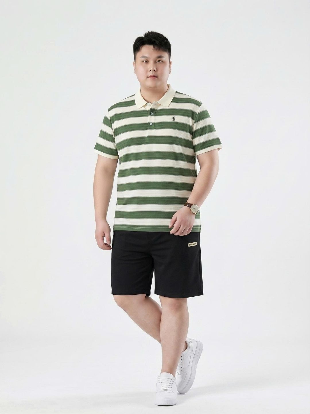 Áo Polo Kẻ Ngang Xanh Big Size Nam