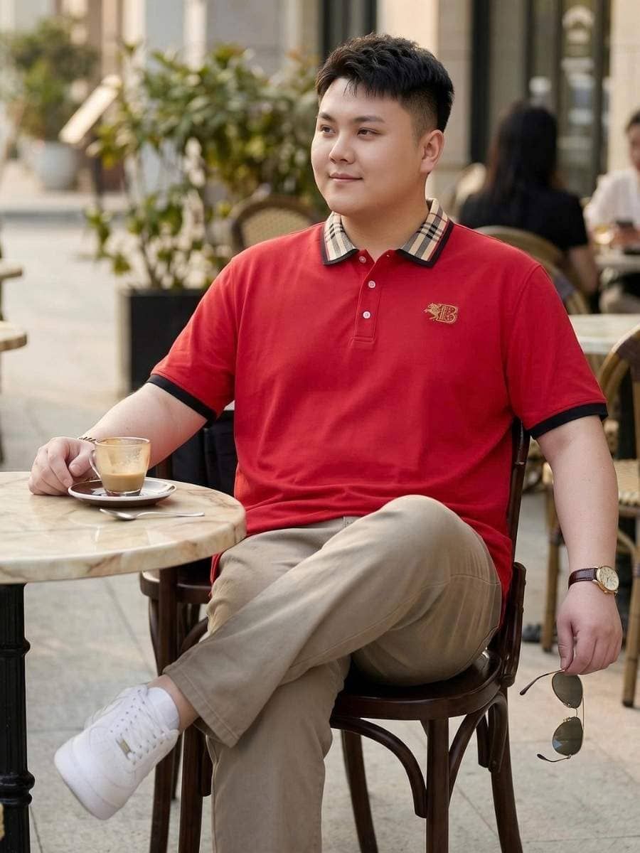 Áo Polo Đỏ Viền Big Size Nam