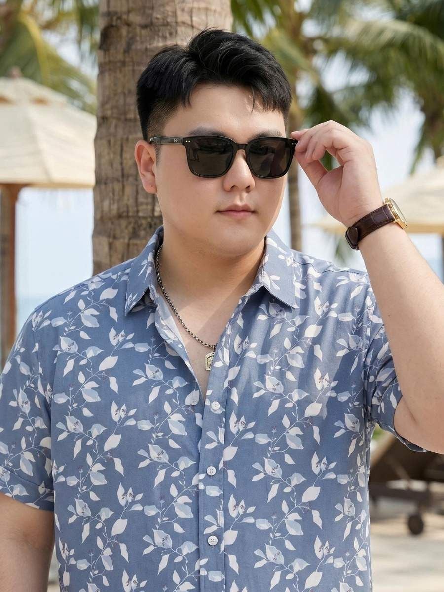 Áo Sơ Mi Họa Tiết Lá Big Size Nam