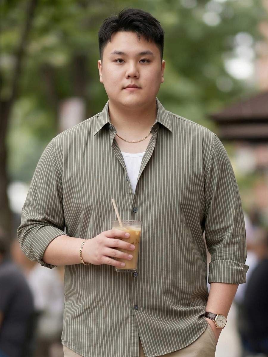 Áo Sơ Mi Kẻ Ghi Big Size Nam