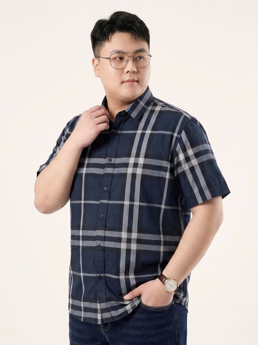 Áo Sơ Mi Caro Cộc Tay Big Size Nam