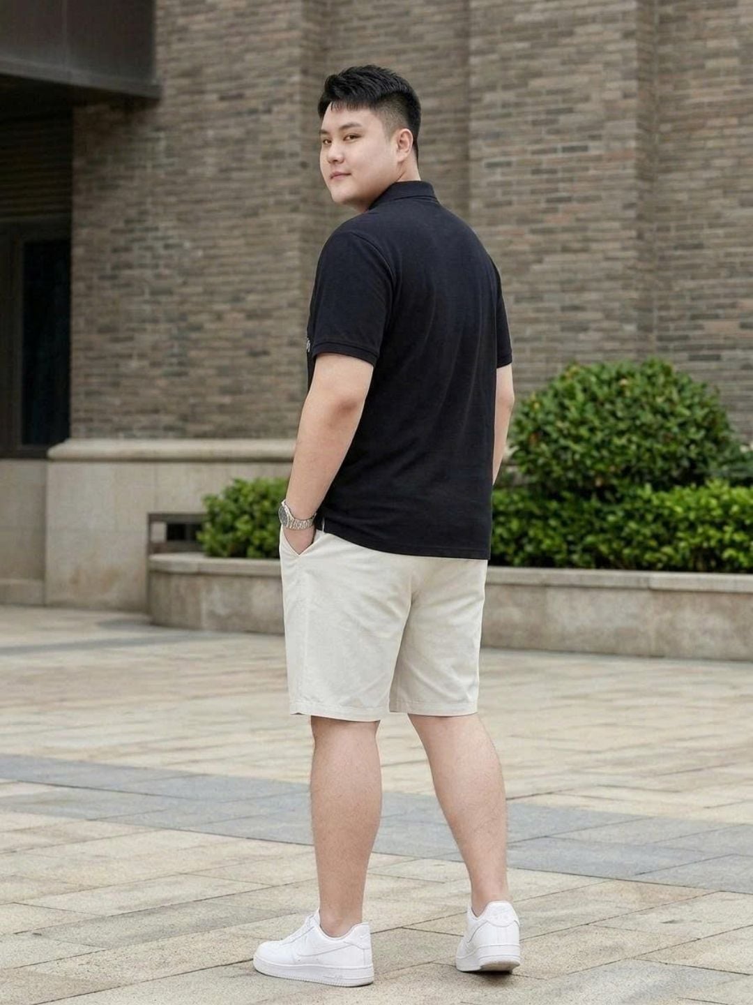 Áo Polo Đen Họa Tiết Big Size Nam