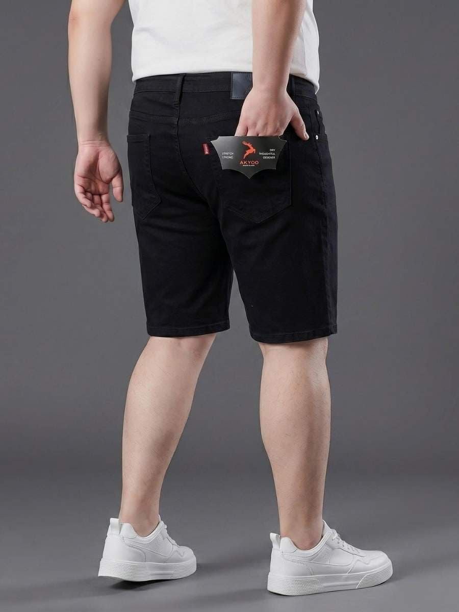 Quần Short Jean Đen Trơn Big Size Nam