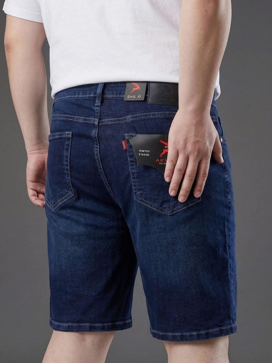Quần Short Jean Xanh Mài Qua Gối Big Size Nam