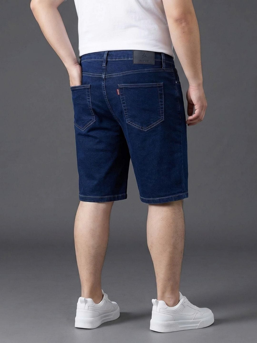 Quần Short Jean Xanh Qua Gối Big Size Nam