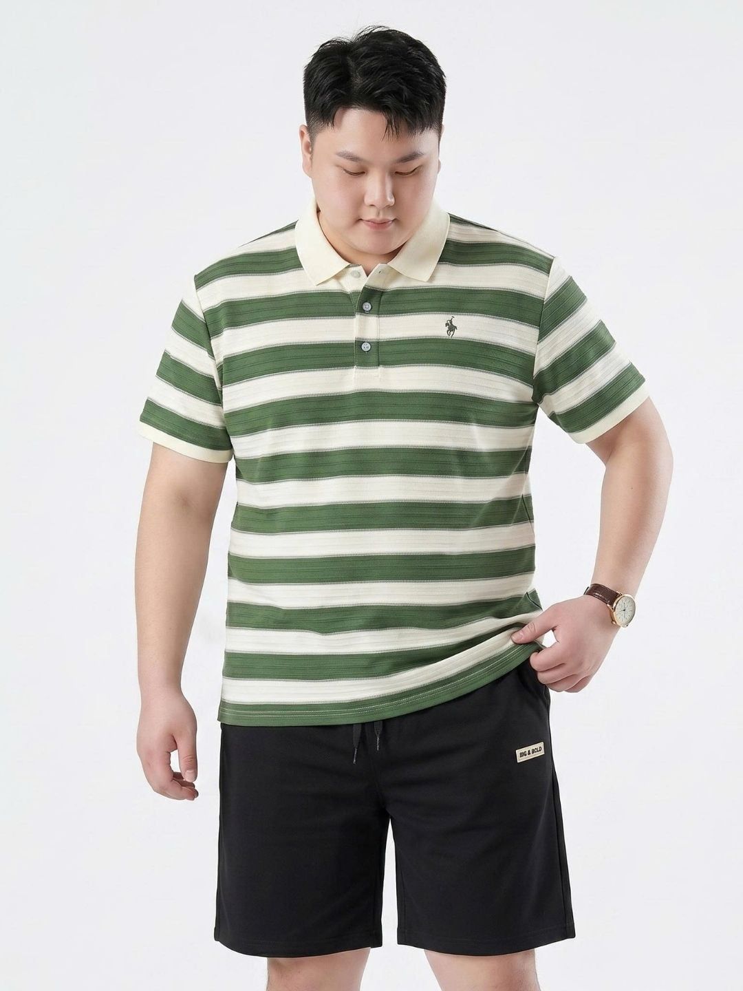 Áo Polo Kẻ Ngang Xanh Big Size Nam