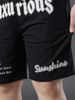 Quần Short Thun Đen In Chữ Big Size Nam