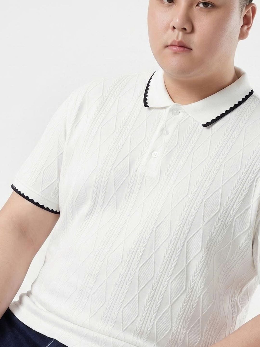Áo Polo Trắng Viền Big Size Nam
