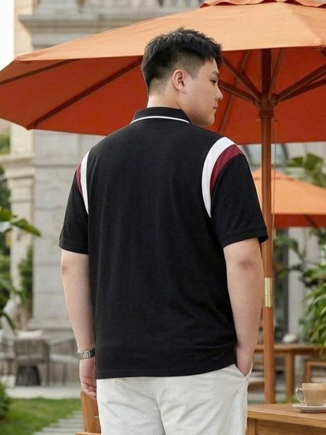Áo Polo Đen Đỏ Big Size Nam