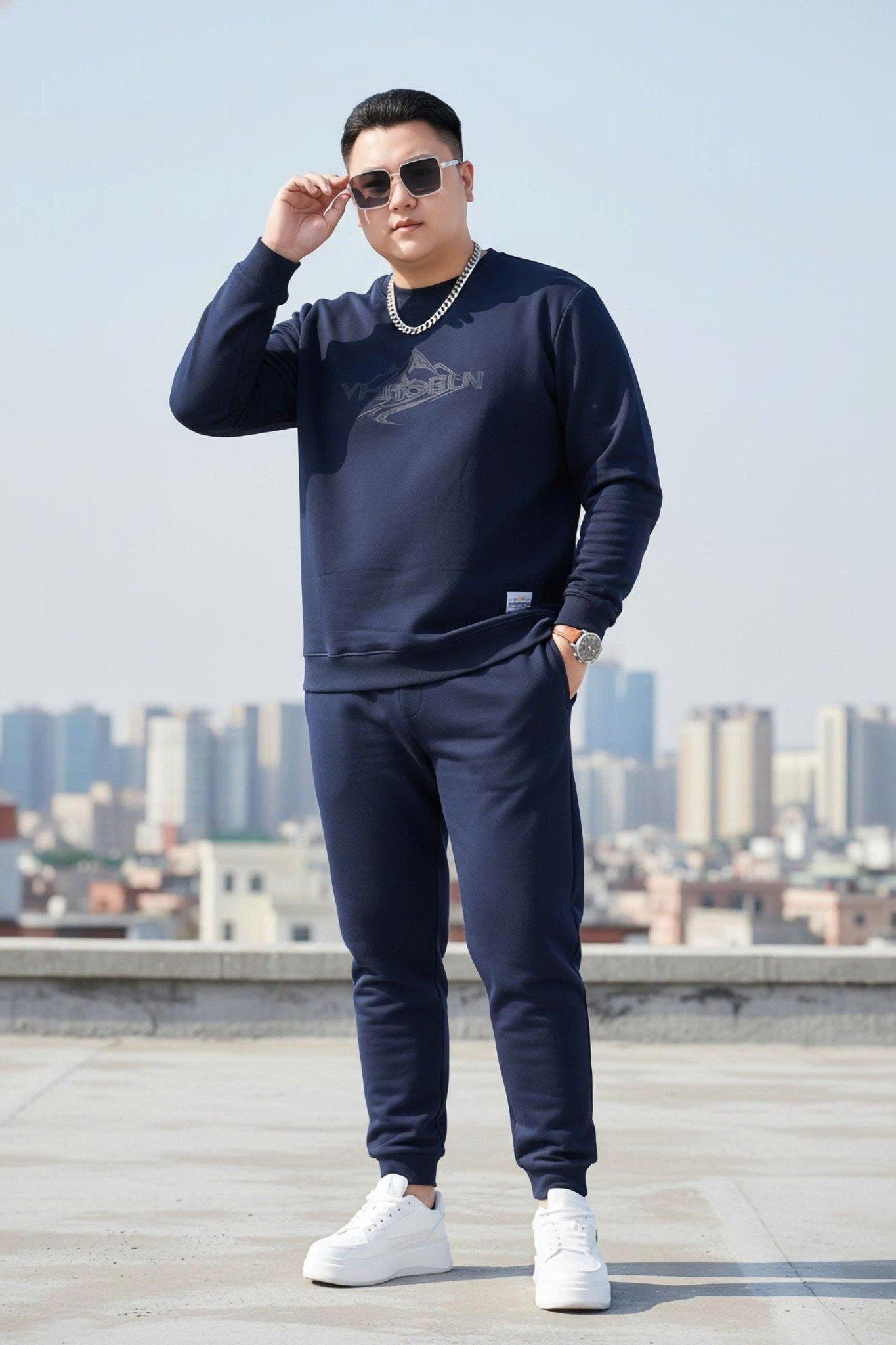 Áo Nỉ Xanh Đen Big Size Nam