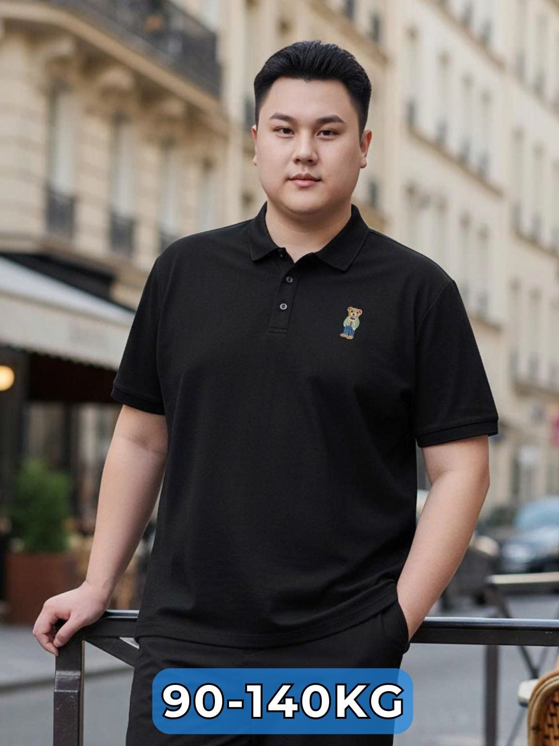 Áo Polo Đen Gấu Big Size Nam