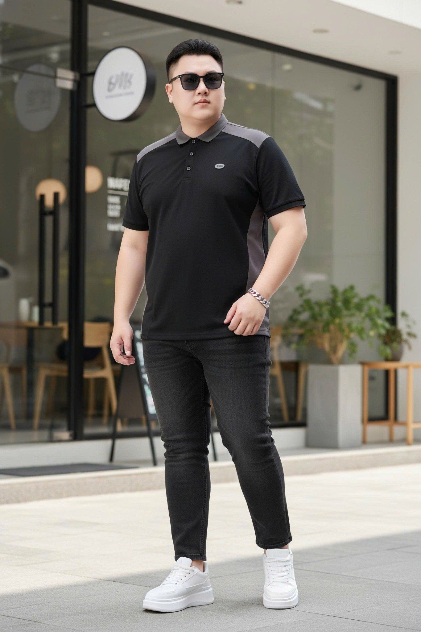 Áo Polo Đen Ghi Big Size Nam