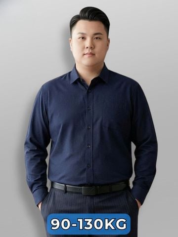 Áo Sơ Mi Đũi Xanh Than Big Size Nam