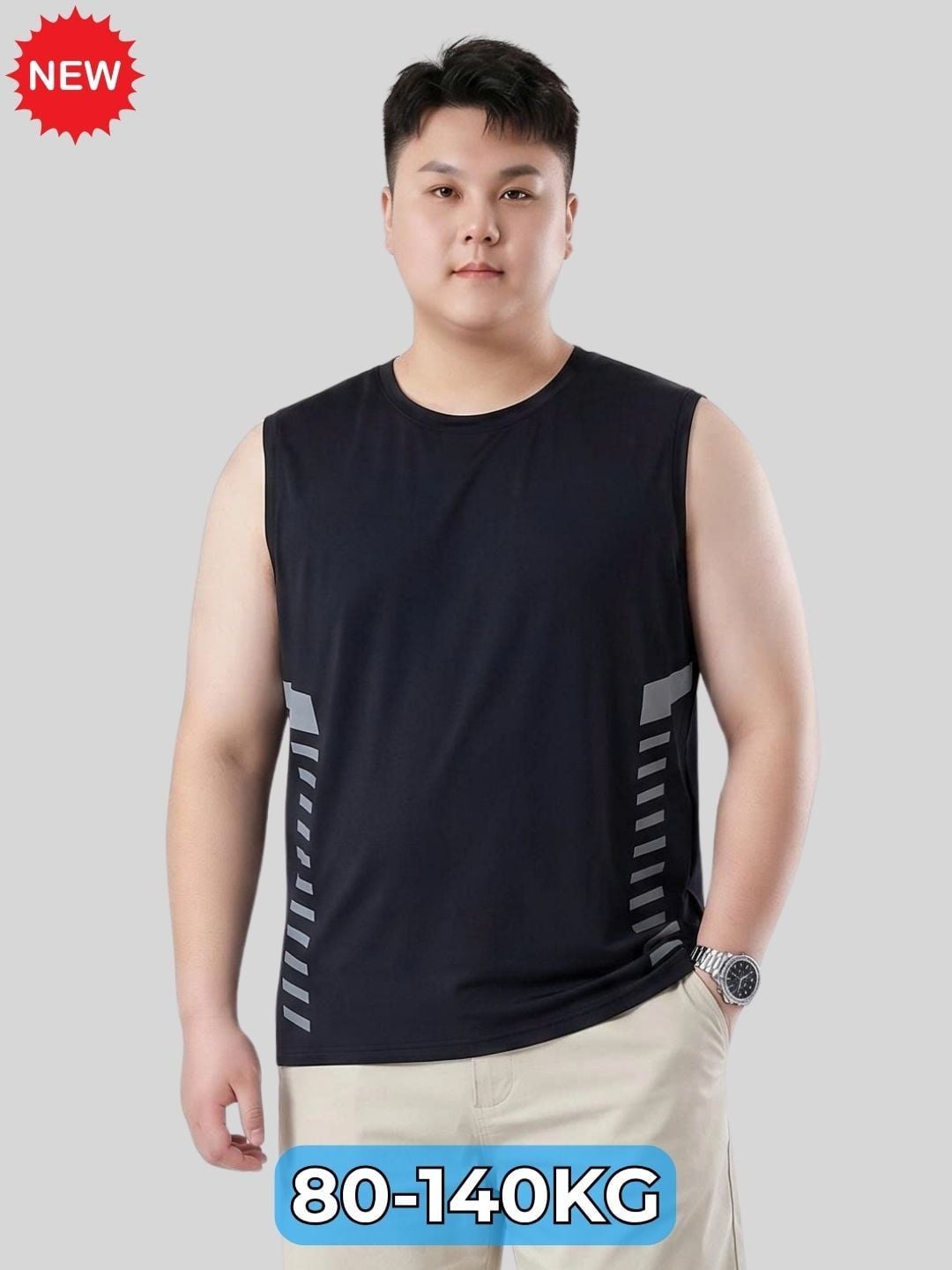 Áo Ba Lỗ Thể Thao Đen In Big Size Nam