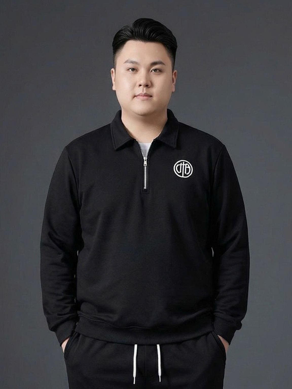 Set Bộ Nỉ Đen Có Cổ Big Size Nam