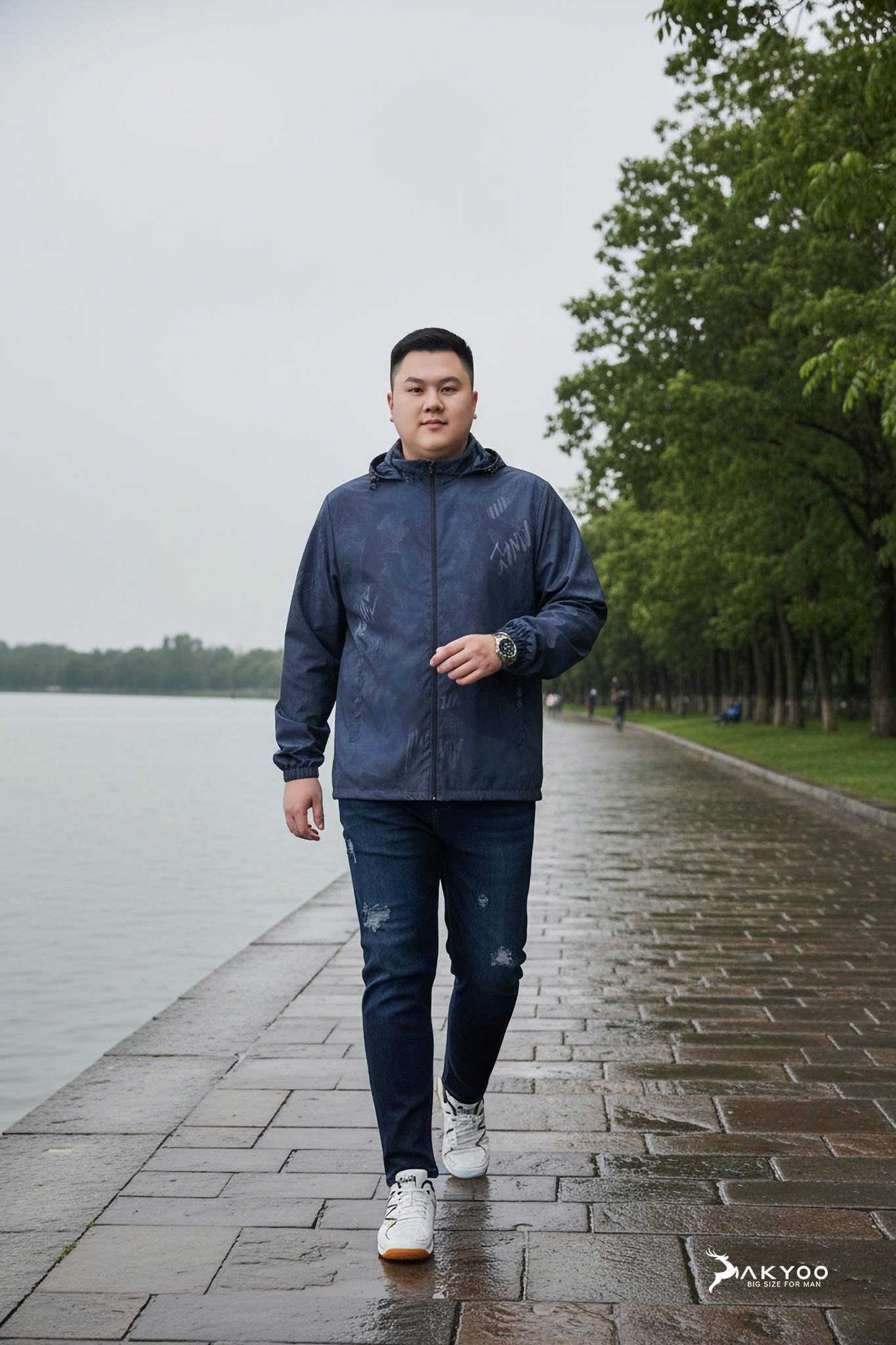 Áo Khoác Gió Họa Tiết Big Size Nam