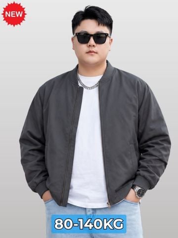Áo Khoác Bomber Ghi Big Size Nam - AK TB GHI