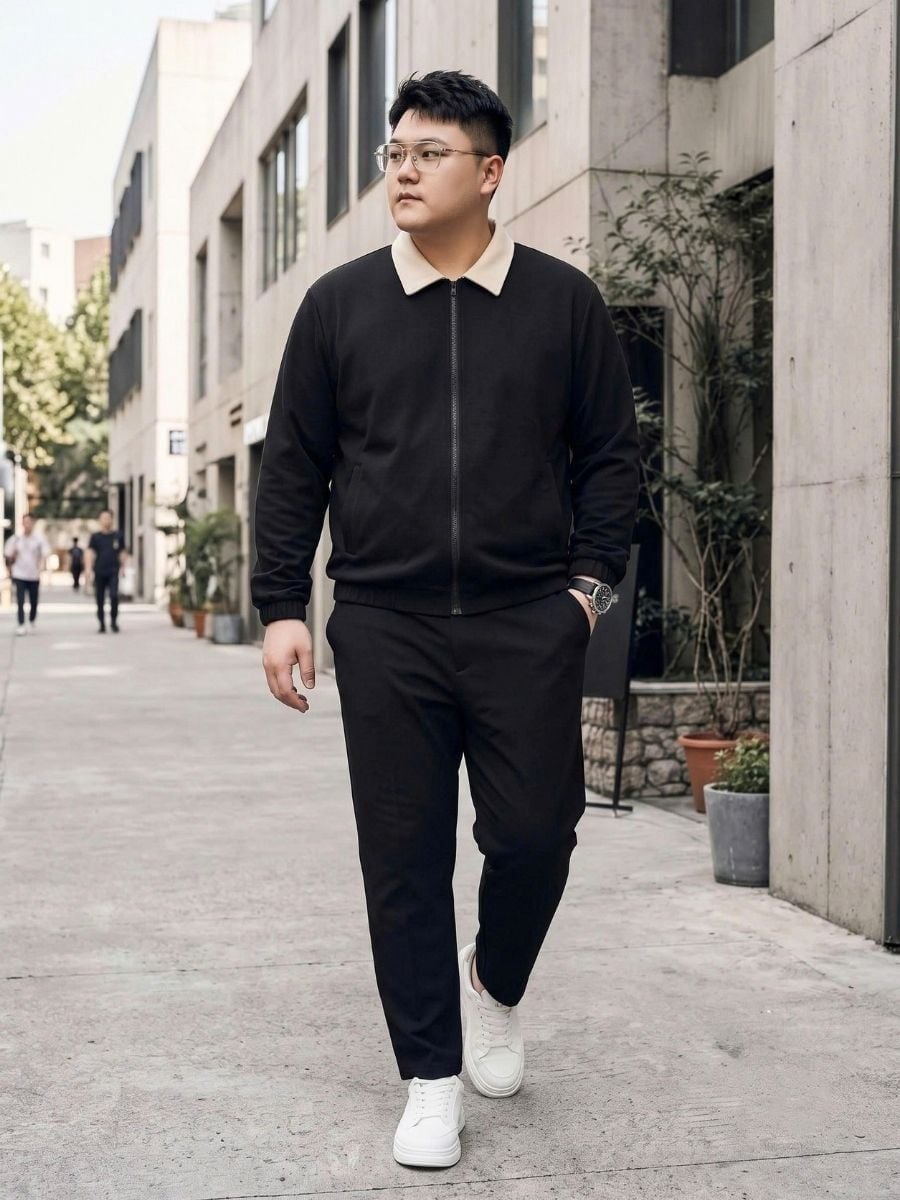 Áo Khoác Nỉ Đen Big Size Nam - AK CT A