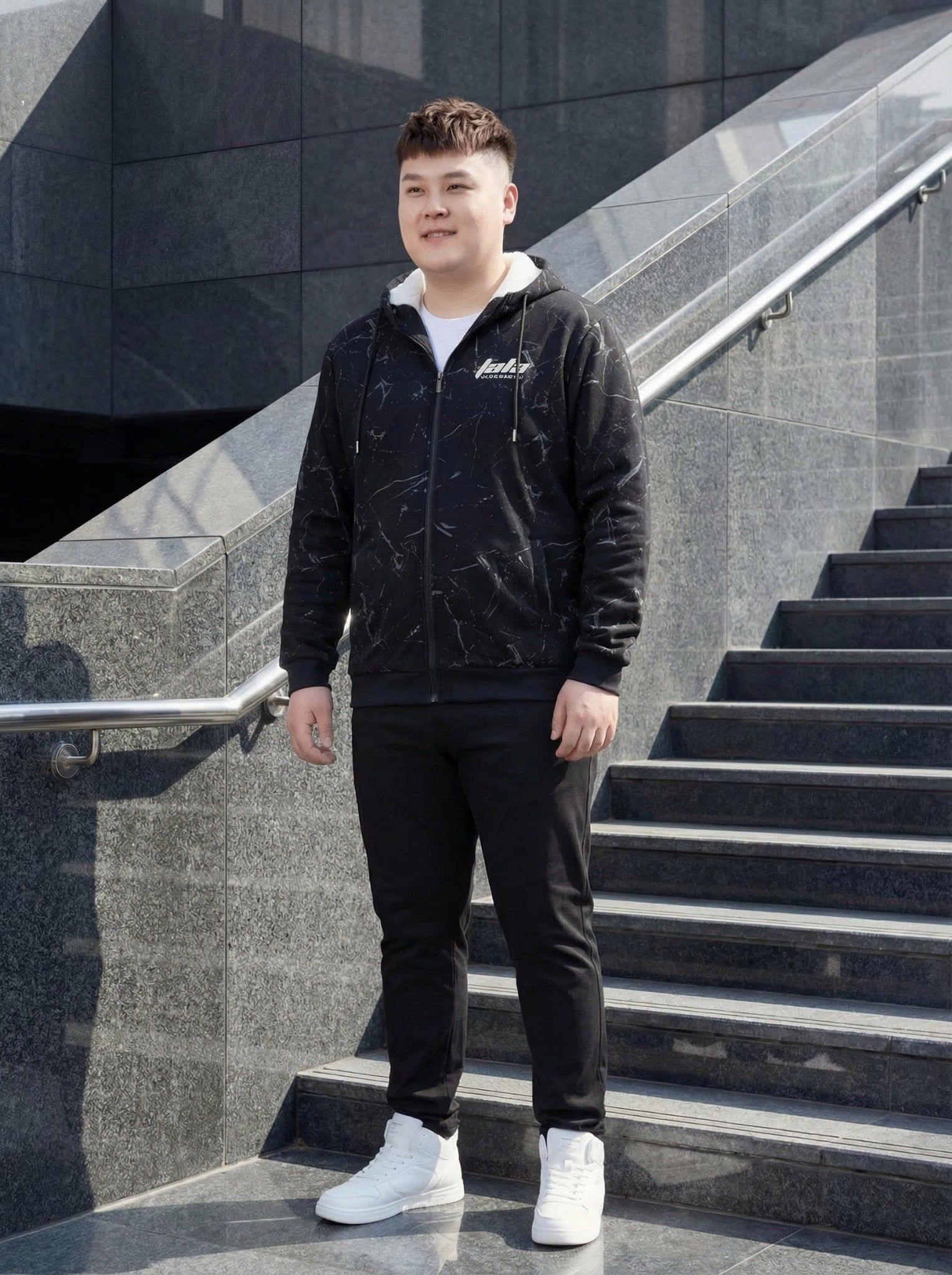 Áo Khoác Nỉ Đen Big Size Nam