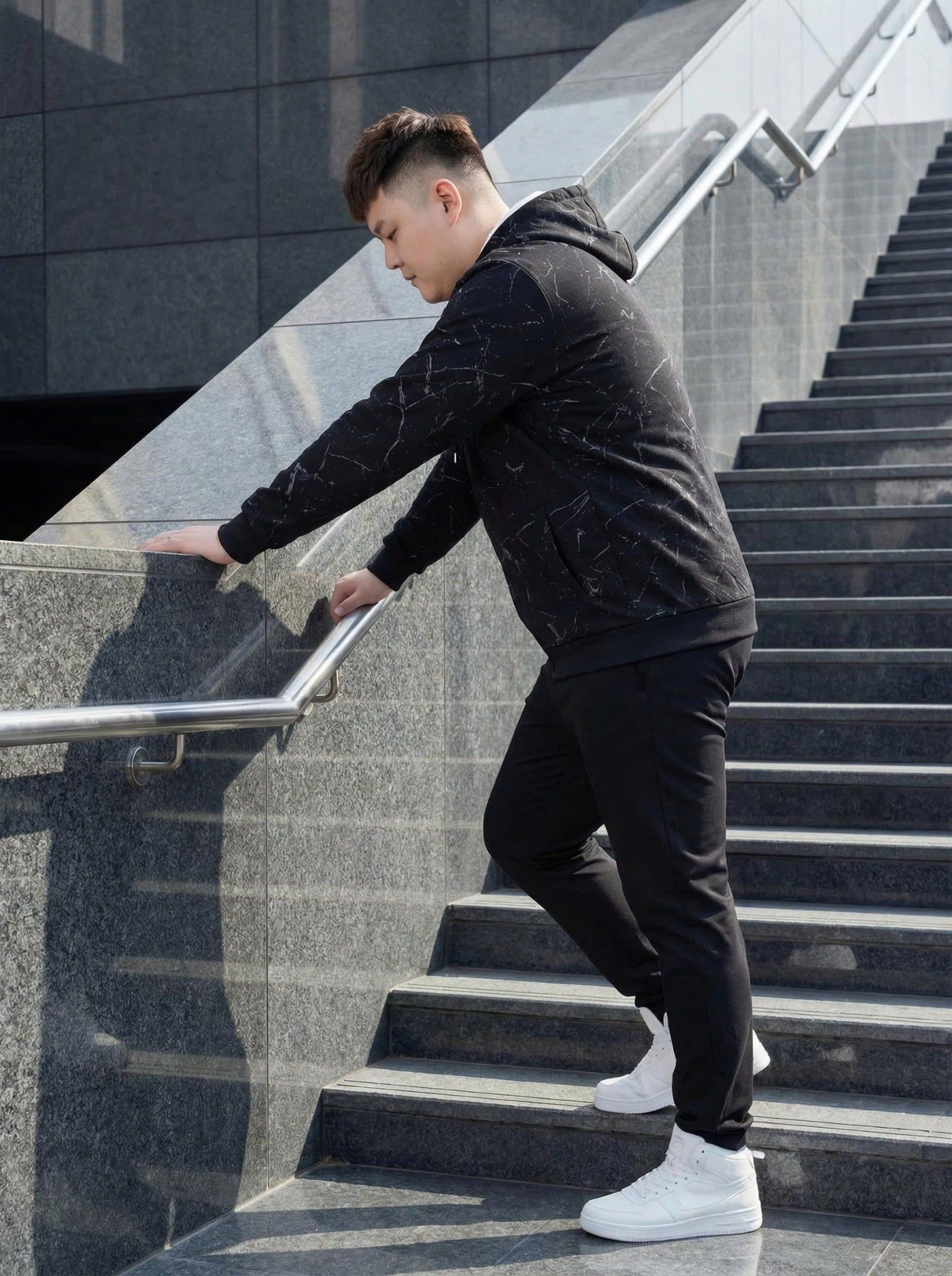 Áo Khoác Nỉ Đen Big Size Nam