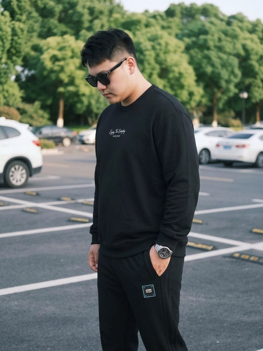 Áo Nỉ Đen Big Size Nam - AN DEN