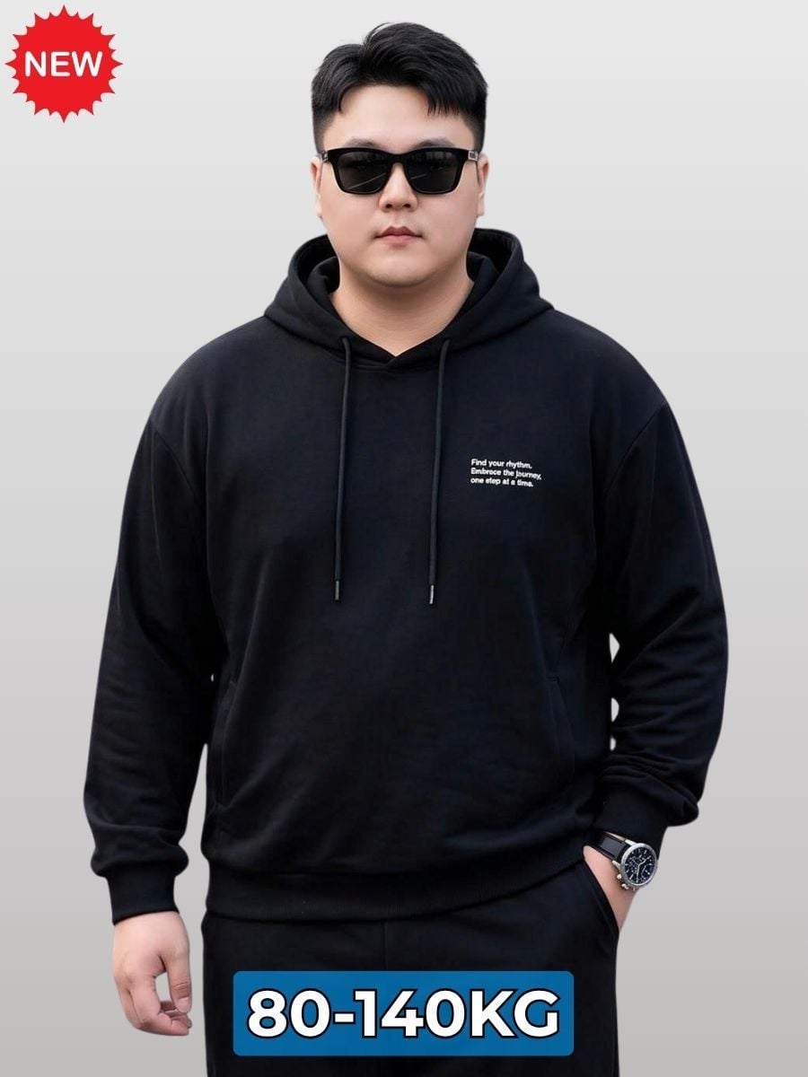 Áo Nỉ Hoodie Đen Big Size Nam - HD DEN