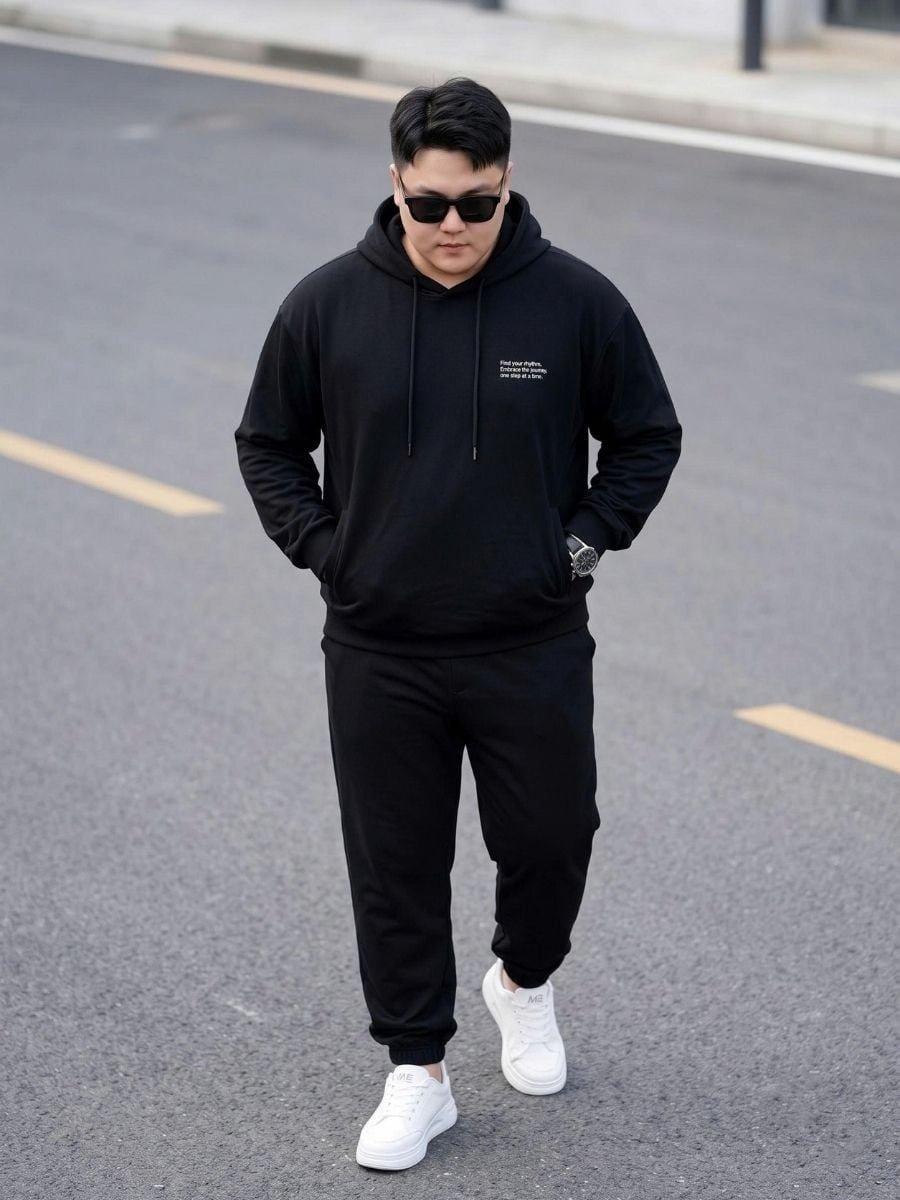 Áo Nỉ Hoodie Đen Big Size Nam - HD DEN