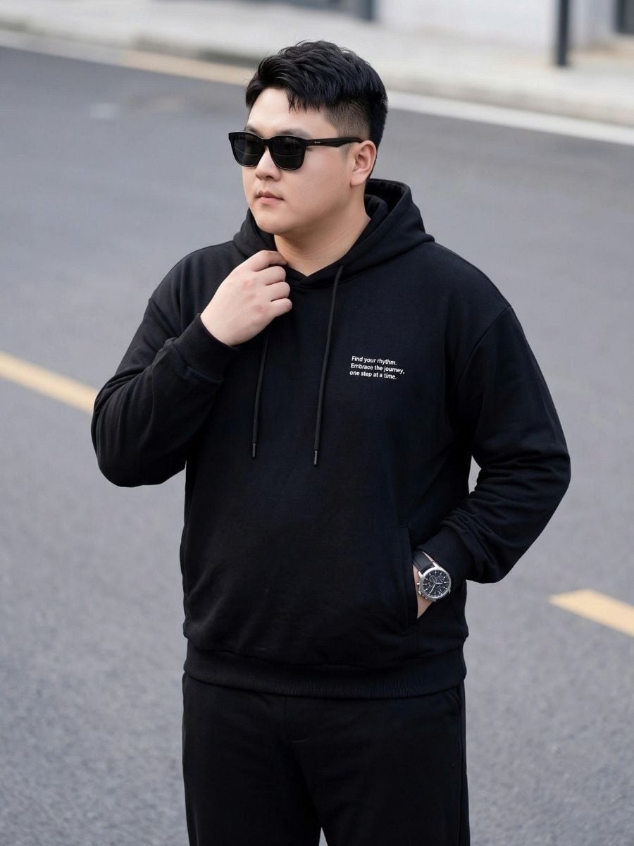 Áo Nỉ Hoodie Đen Big Size Nam - HD DEN