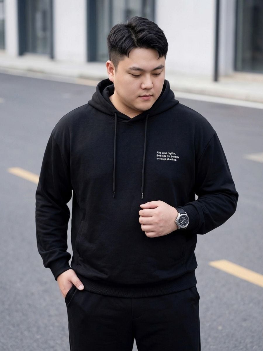 Áo Nỉ Hoodie Đen Big Size Nam - HD DEN
