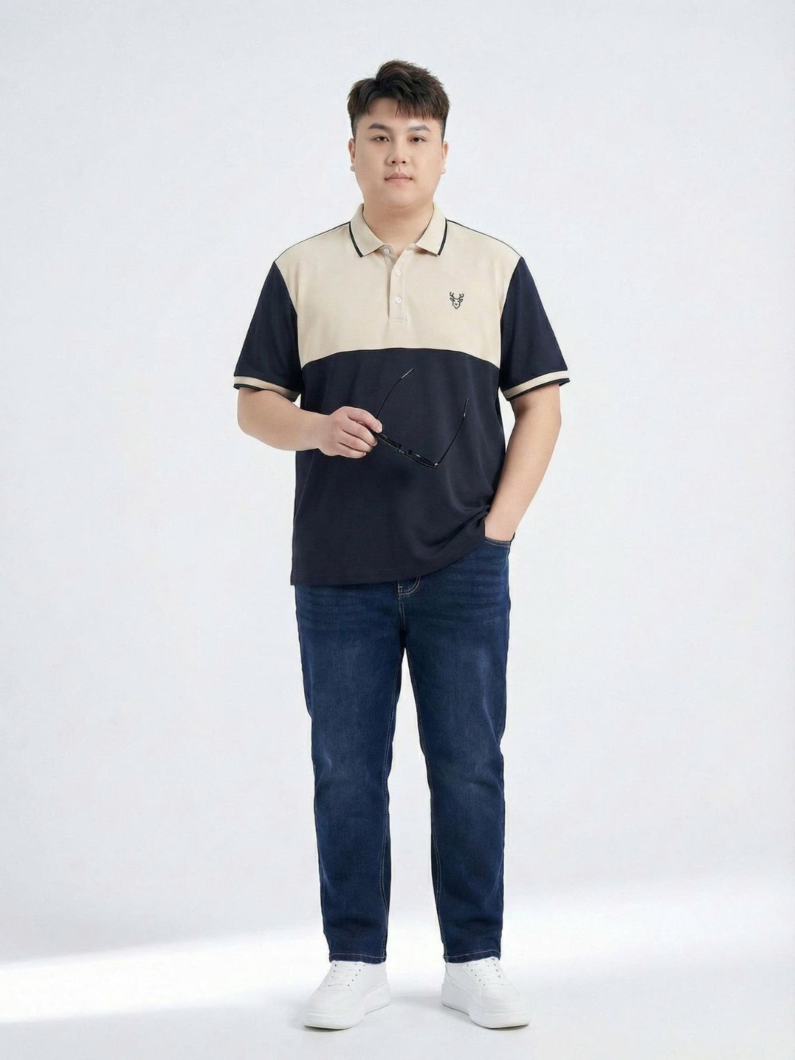 Áo Polo Ghi Xanh Big Size Nam