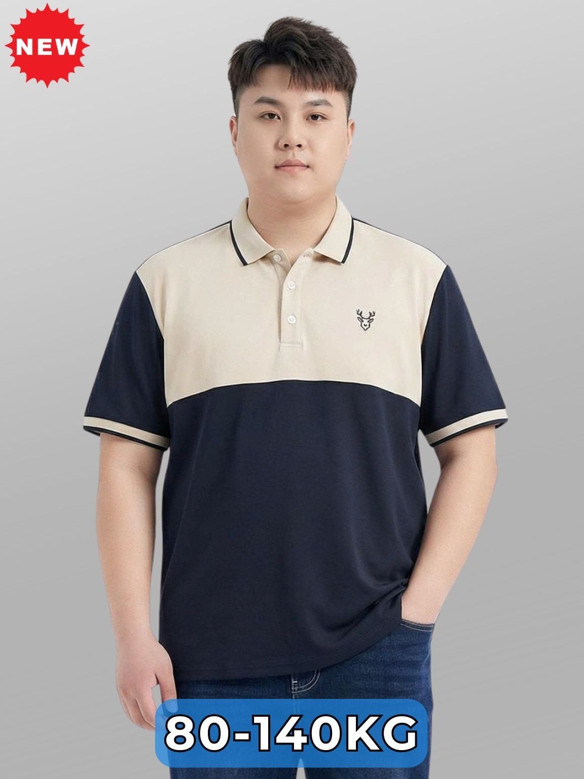 Áo Polo Ghi Xanh Big Size Nam