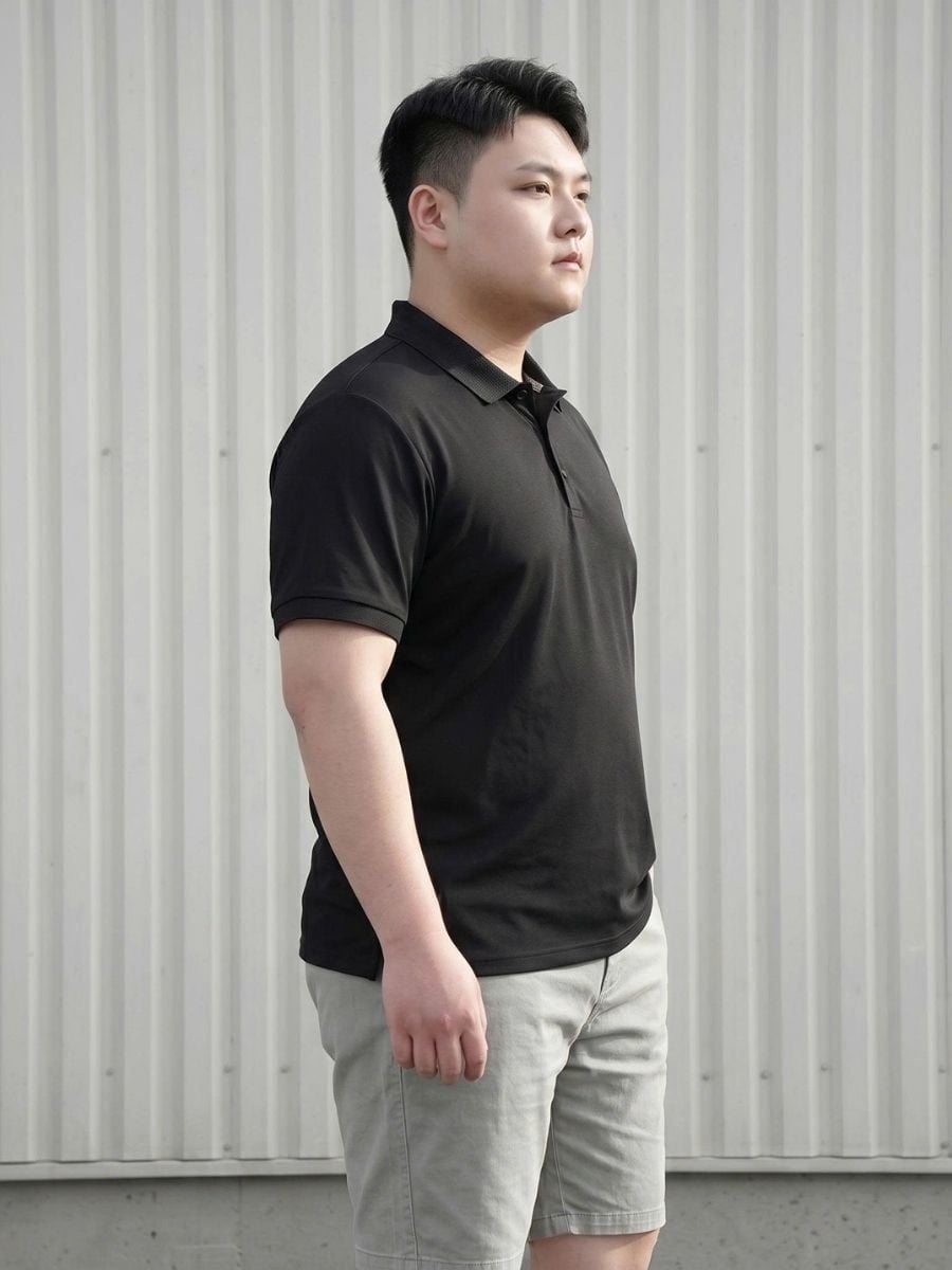 Áo Polo Thể Thao Đen Big Size Nam - PL D4