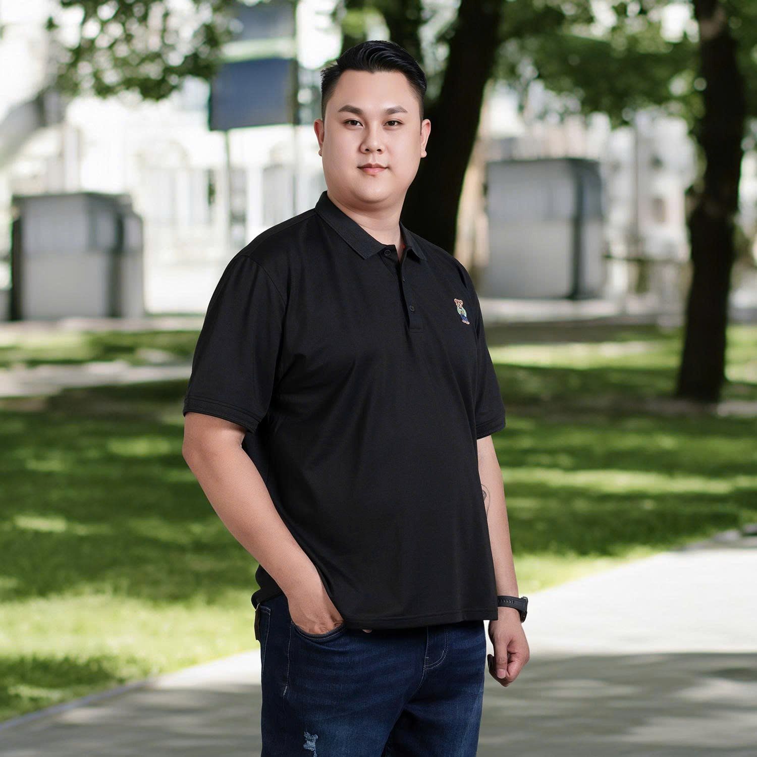 Áo Polo Đen Gấu Big Size Nam