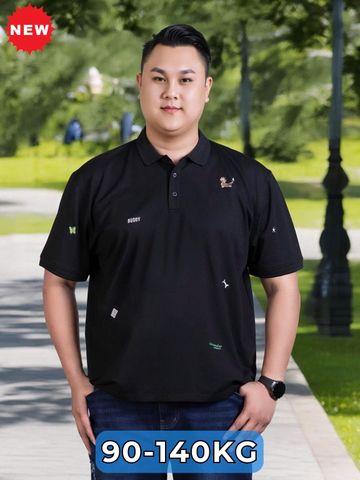 Áo Polo Đen Họa Tiết Big Size Nam