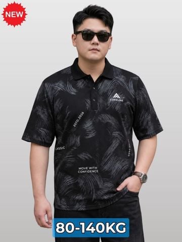 Áo Polo Đen Họa Tiết Big Size Nam - PL HT DEN