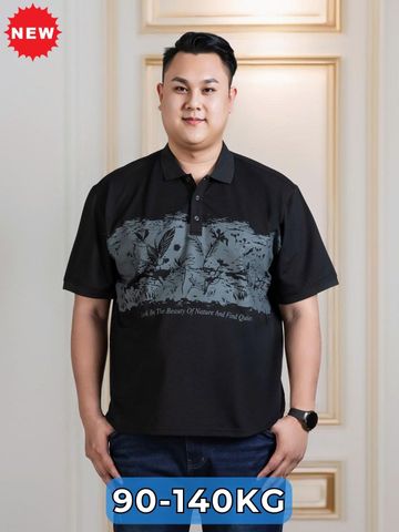 Áo Polo Đen In Big Size Nam