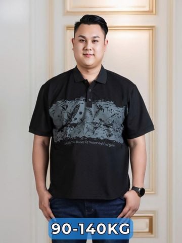 Áo Polo Đen In Big Size Nam