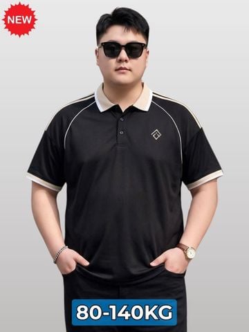 Áo Polo Đen Kẻ Big Size Nam - PL DEN KE