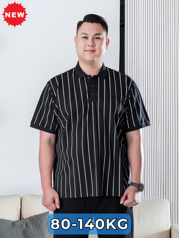 Áo Polo Đen Kẻ Big Size Nam