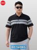Áo Polo Đen Kẻ Ngang Big Size Nam - PL KE NGANG