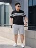 Áo Polo Đen Kẻ Ngang Big Size Nam - PL KE NGANG