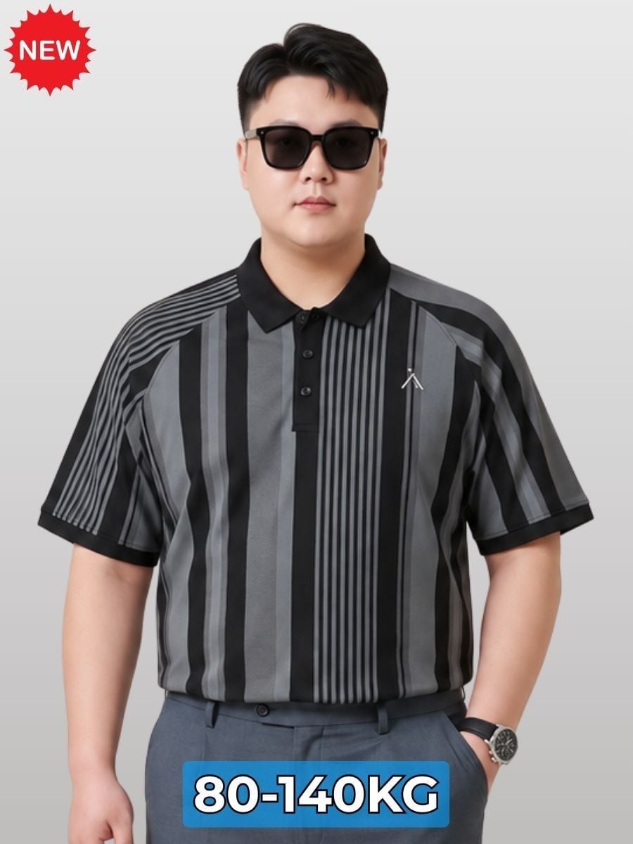 Áo Polo Đen Sọc Big Size Nam - PL SOC DEN